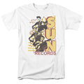 Sun Records - Tri Elvis - Adult Unisex Short Sleeve T-Shirt - White