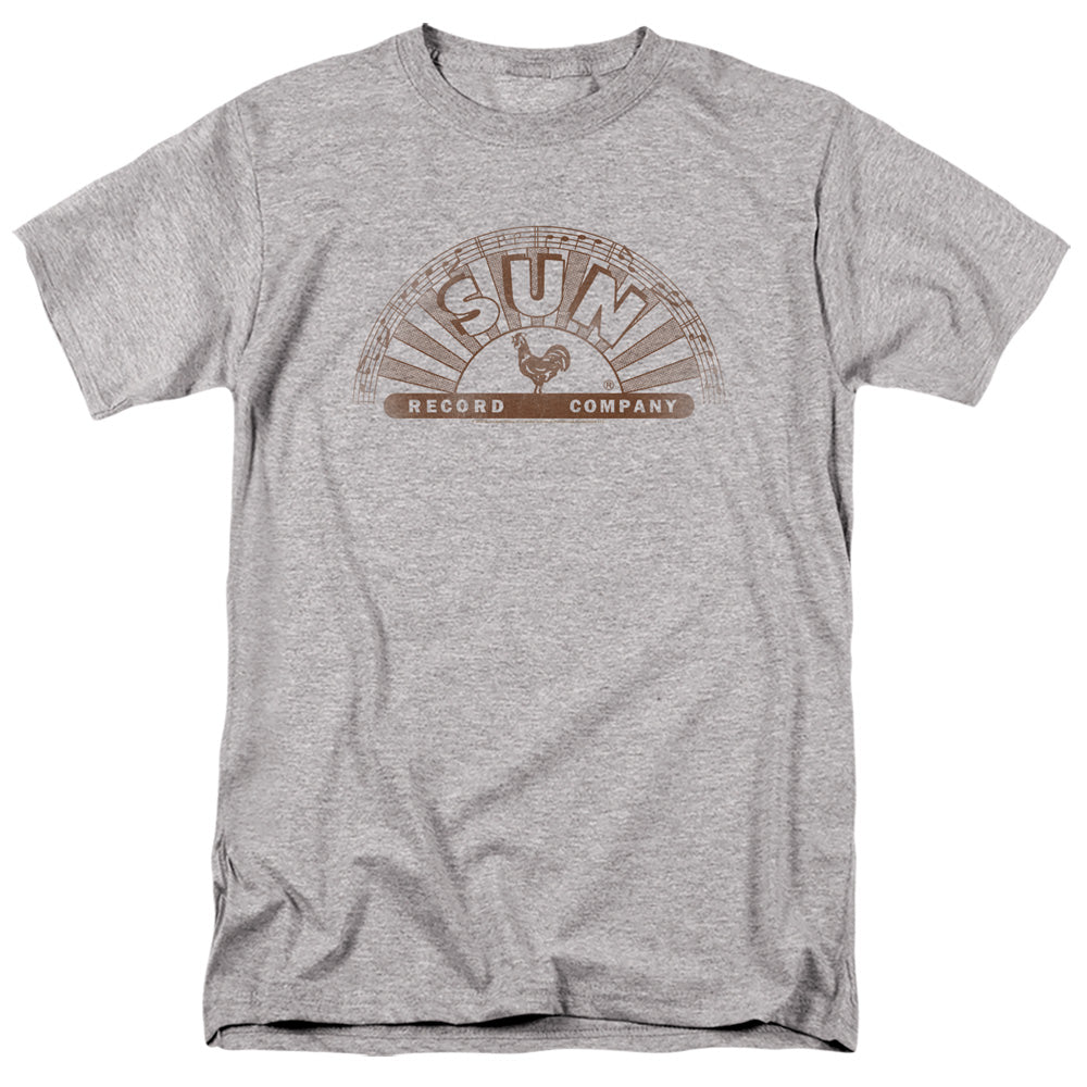 Sun Records - Half Logo Distressed - Adult Unisex Short Sleeve T-Shirt - Gray