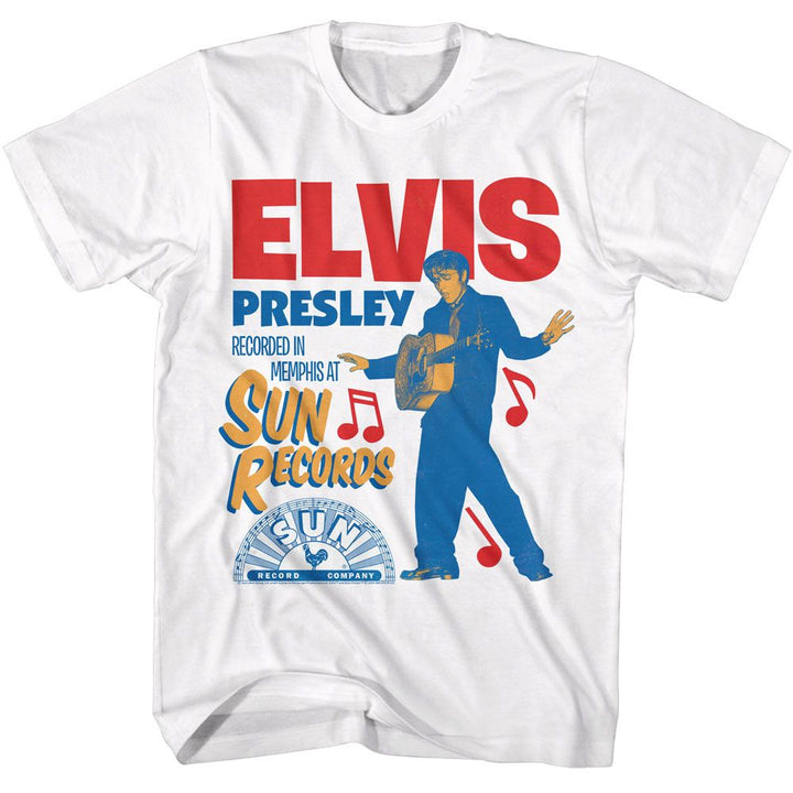 Elvis Presley - Sun Records - Recorded In Memphis - Adult Short Sleeve T-Shirt