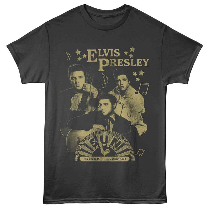 Elvis Presley - Sun Records Photo Collage - Adult Short Sleeve T-Shirt - Smoke