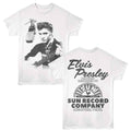 Elvis Presley - Sun Records Proudly Recorded - 2-Sided Print Adult Short Sleeve Solid T-Shirt - White