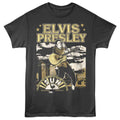 Elvis Presley - Sun Records Golden City - Front Print Adult Short Sleeve Solid T-Shirt - Smoke