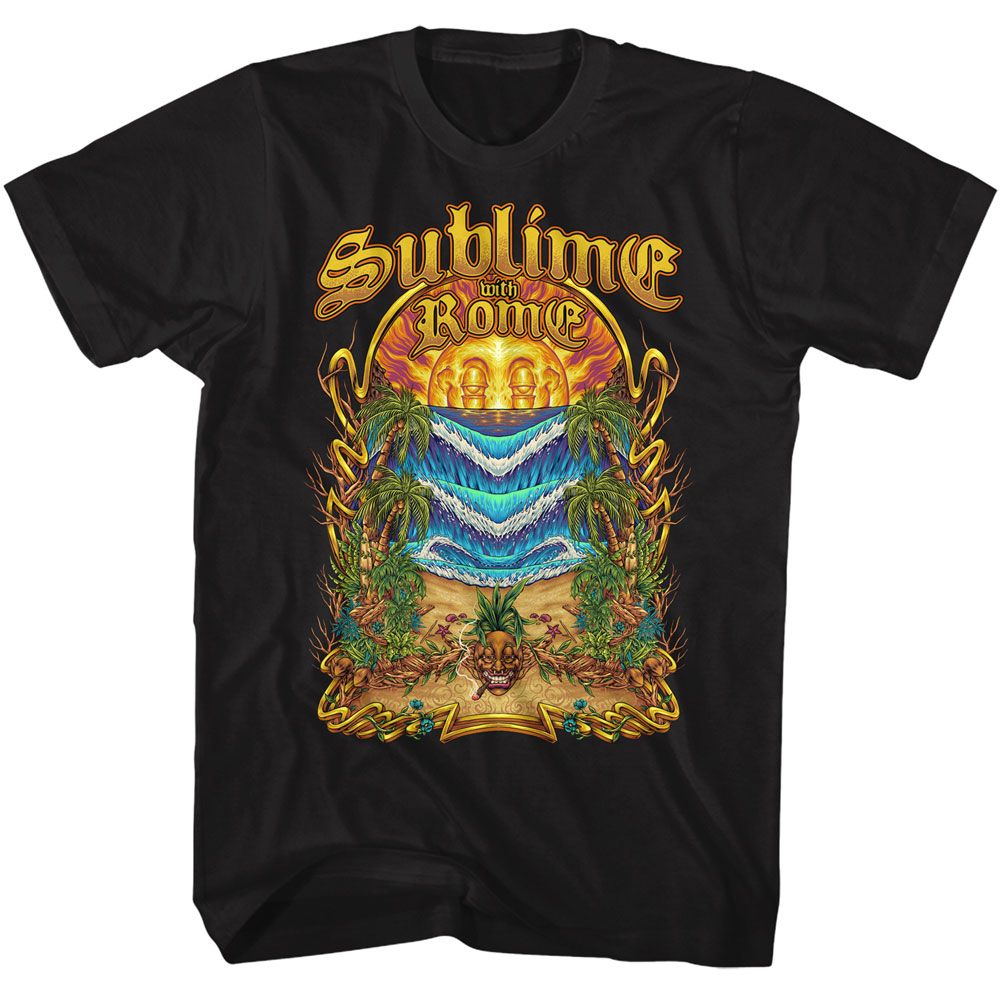 Sublime With Rome Sunrise Beach Officially Licensed Adult Short Sleeve T-Shirt