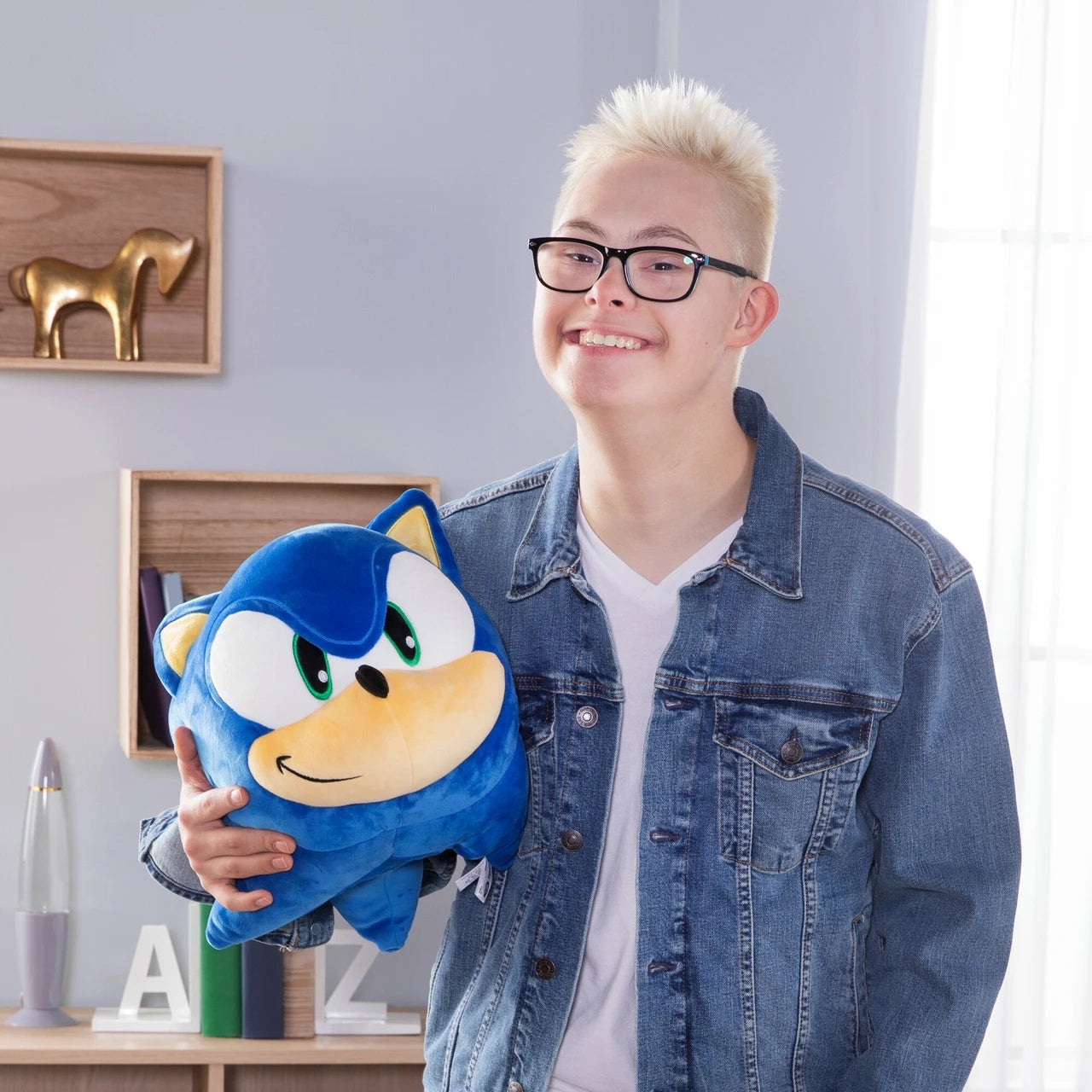 Club Mocchi- Mocchi- Sonic the Hedgehog - Sonic - Mega Plush Toy - 15 inch