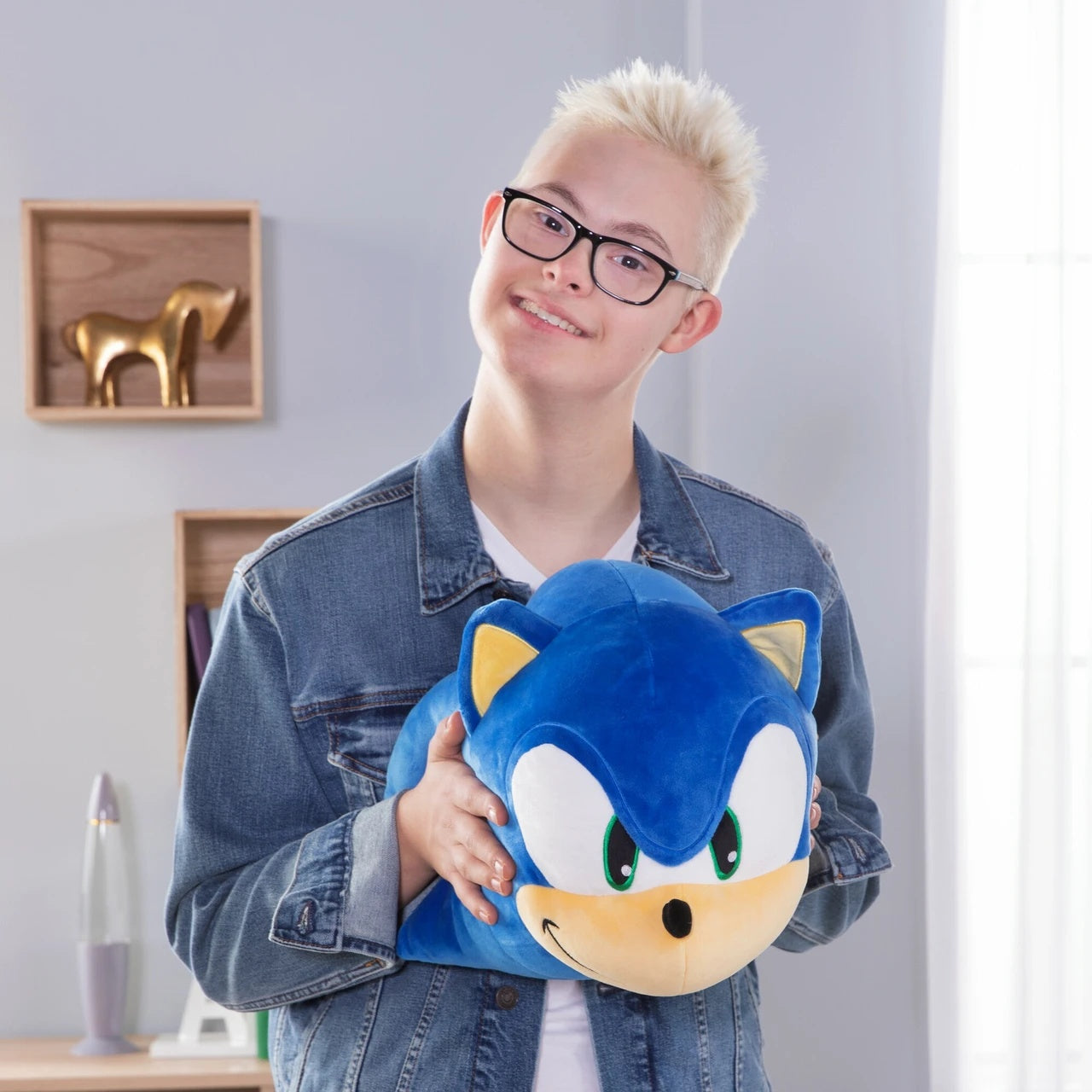Club Mocchi- Mocchi- Sonic the Hedgehog - Sonic - Mega Plush Toy - 15 inch