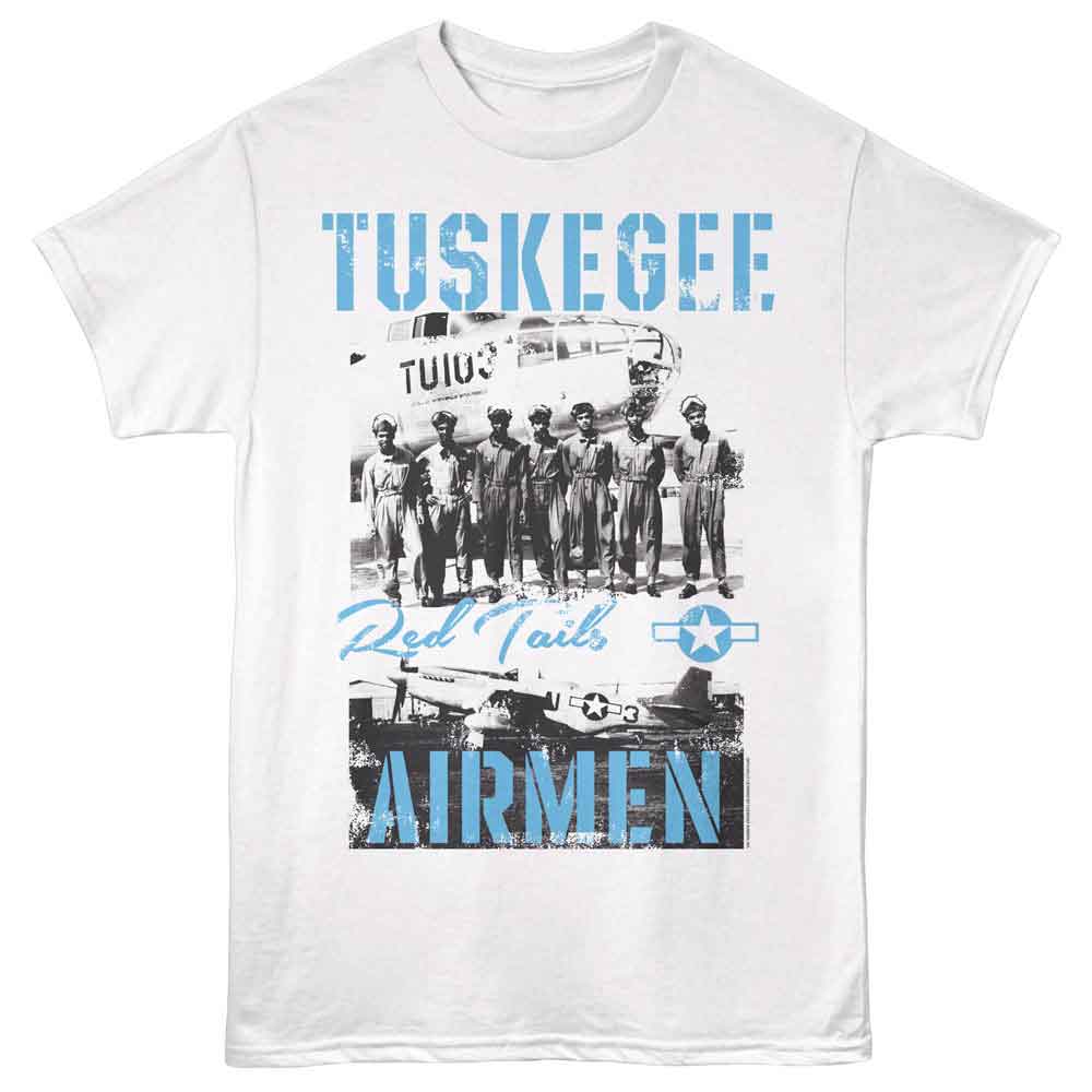 Tuskegee Airmen - Redtails Cool Color - Licensed Adult Unisex Short Sleeve T-Shirt - White