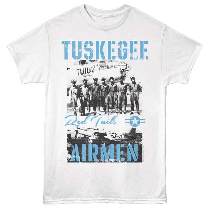 Tuskegee Airmen - Redtails Cool Color - Licensed Adult Unisex Short Sleeve T-Shirt - White