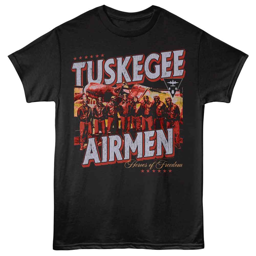 Tuskegee Airmen - Heroes Of Freedom - Licensed Adult Unisex Short Sleeve T-Shirt - Black