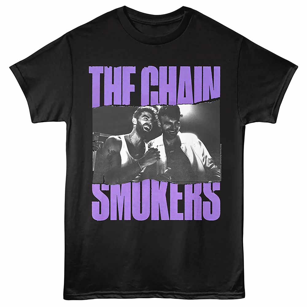The Chainsmokers - Ripped Photo - Adult Unisex Short Sleeve T-Shirt - Black