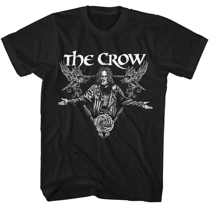 The Crow - Crows And Rose Triangle - American Classics Adult Short Sleeve T-Shirt