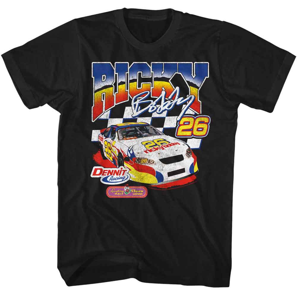 Talladega Nights - Sponsored 2 - American Classics - Solid Black Adult Short Sleeve T-Shirt