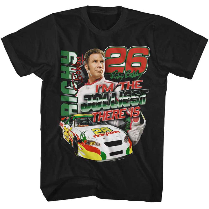 Talladega Nights - Jolliest There Is - American Classics - Black Front Print Adult Short Sleeve T-Shirt
