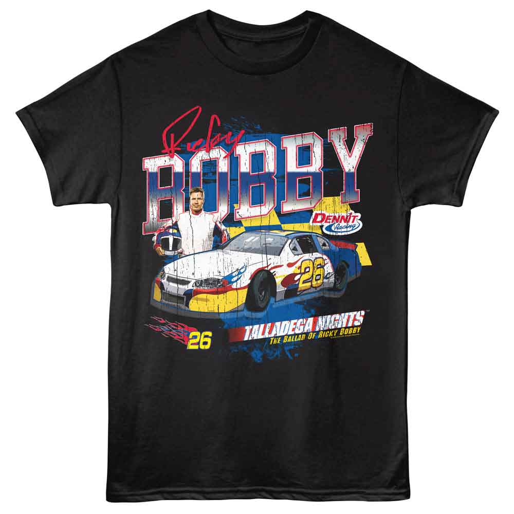 Talladega Nights - Vintage Style - American Classics - Black Adult Short Sleeve T-Shirt