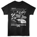 Talladega Nights - Lightning And Flags - American Classics - Black Adult Short Sleeve T-Shirt