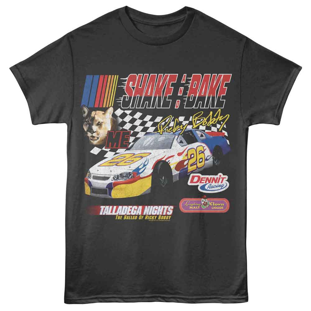 Talladega Nights - Shake Bake Flag - Adult Short Sleeve T-Shirt - Smoke