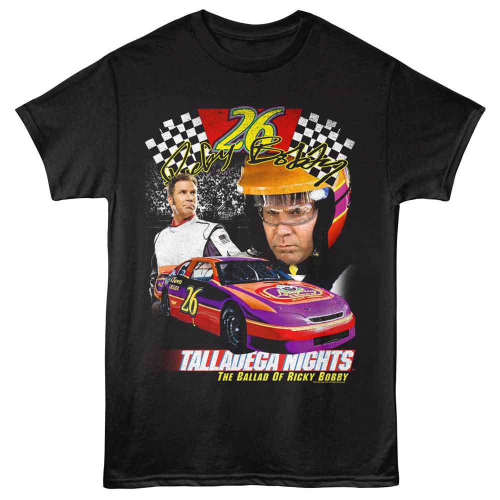 Talladega Nights - Laughing Clown Collage - Adult Short Sleeve T-Shirt - Black