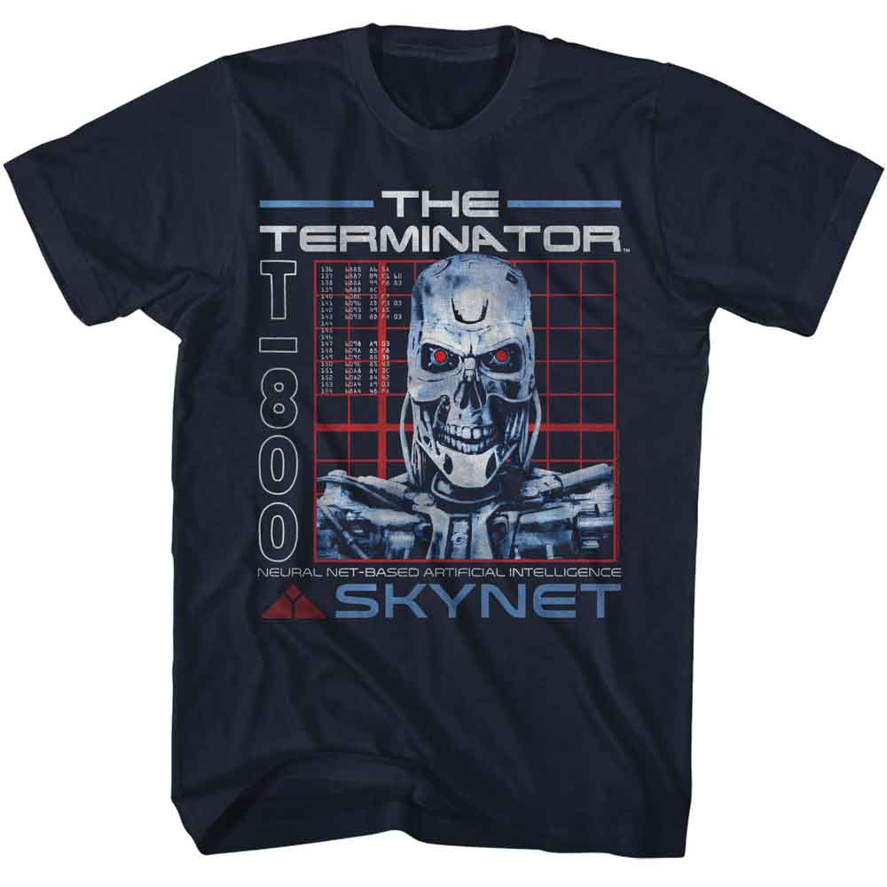 Terminator - Skynet Endoskeleton - Officially Licensed American Classics - Front Print Solid Adult Short Sleeve T-Shirt