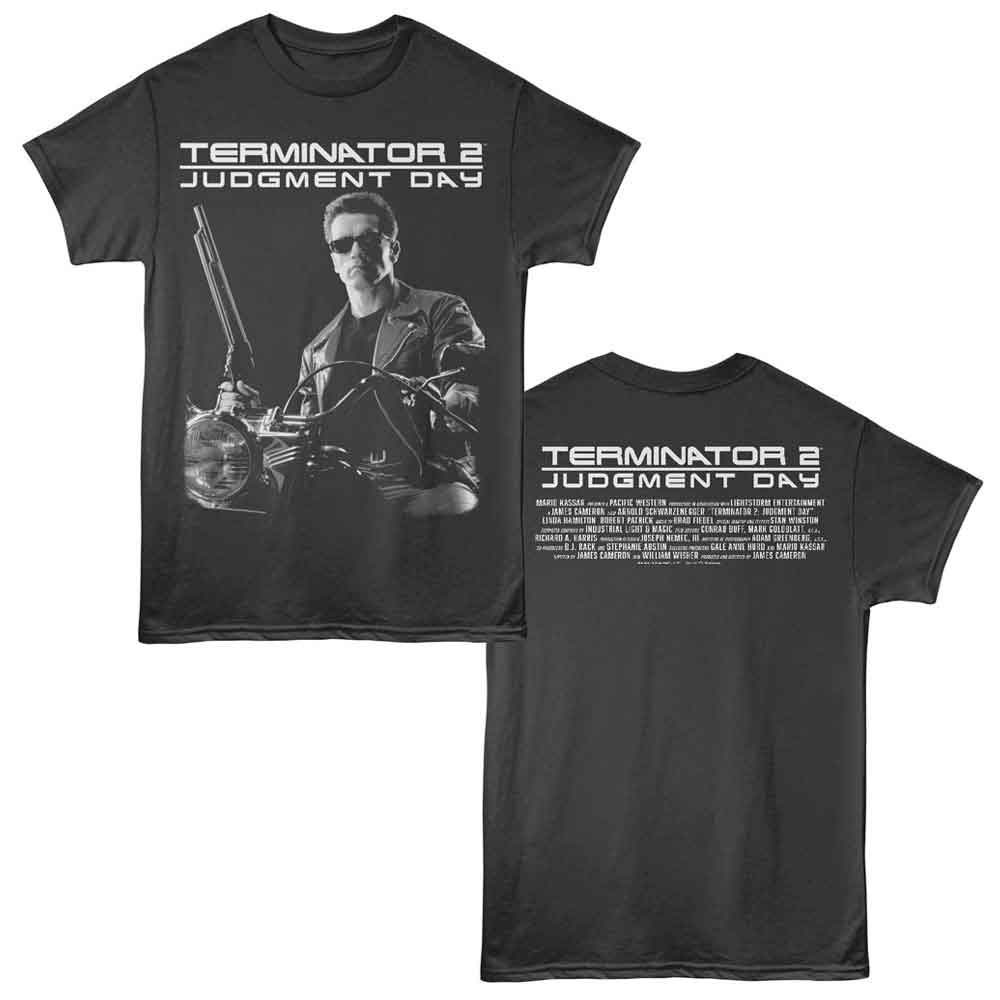 Terminator - 2 Credits - 2-Sided Print Adult Short Sleeve Solid T-Shirt - Smoke