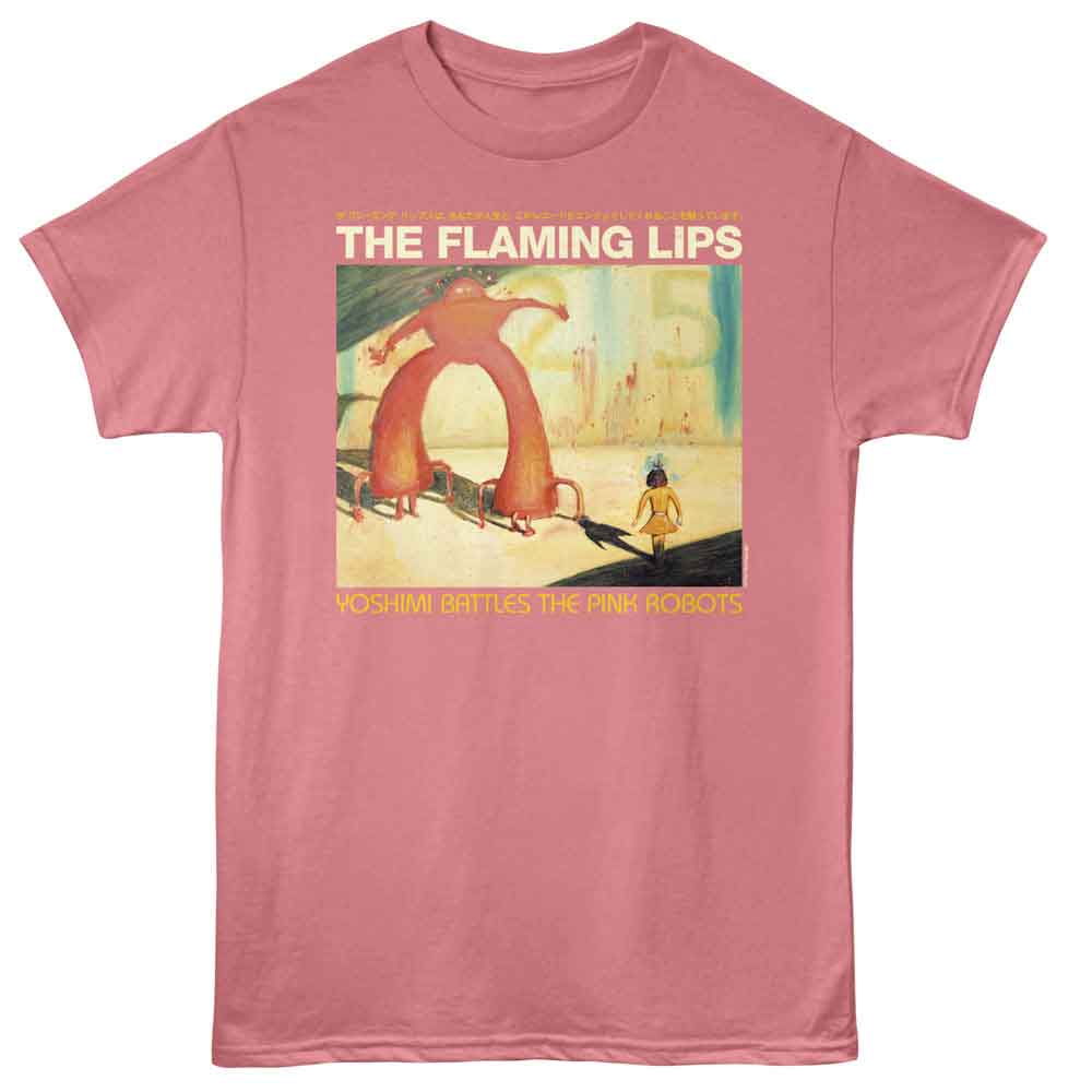 Flaming Lips - Yoshimi - Front Print Adult Short Sleeve Solid T-Shirt - Mauvelous