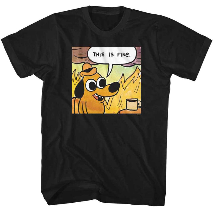 This Is Fine - 1St Panel - Officially Licensed American Classics - Front Print Solid Adult Short Sleeve T-Shirt