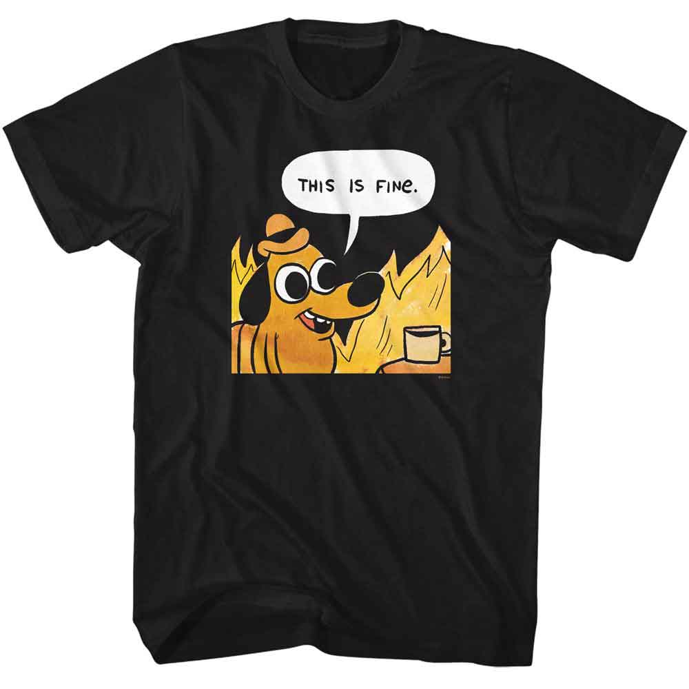 This Is Fine - Cutout - Officially Licensed American Classics - Front Print Solid Adult Short Sleeve T-Shirt