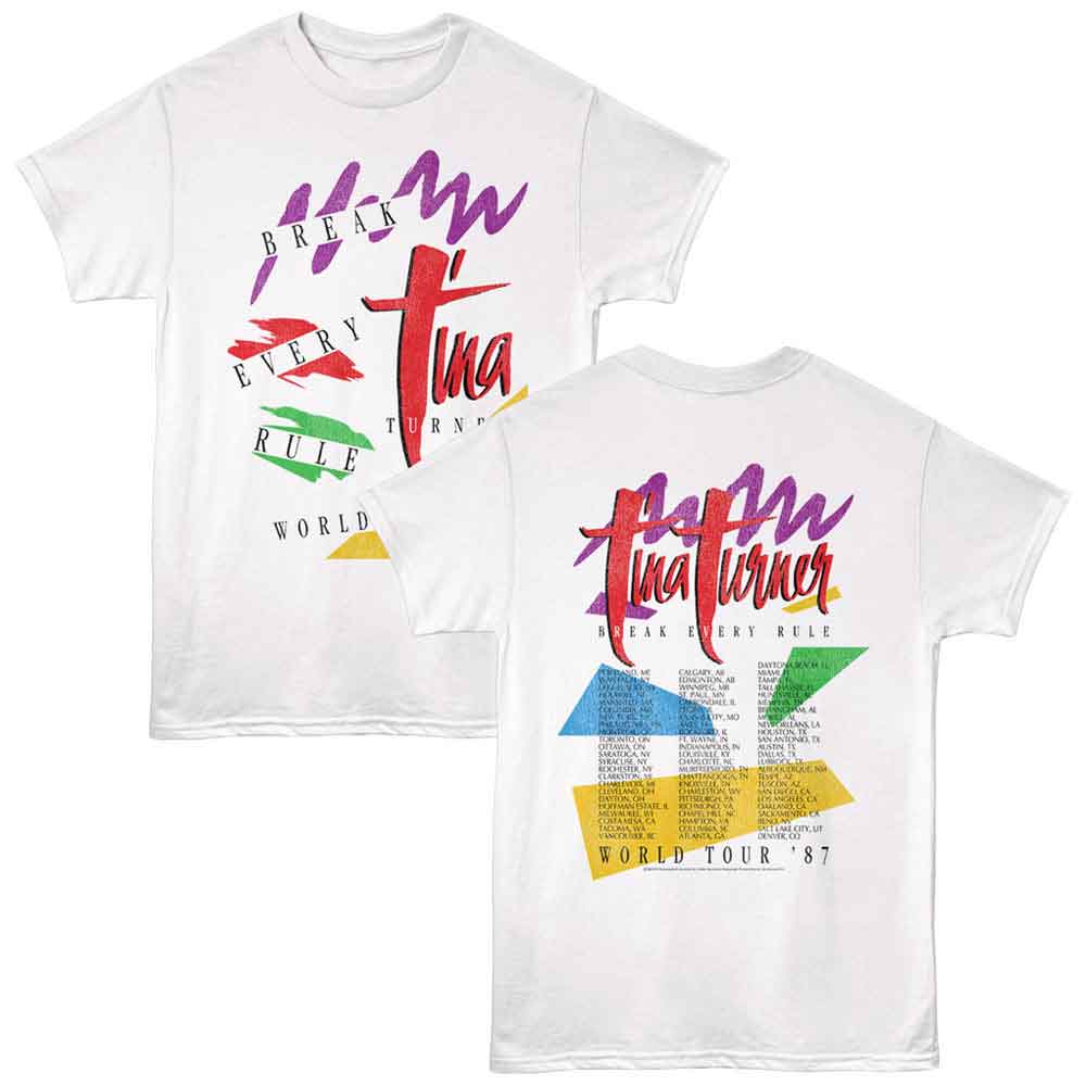 Tina Turner - Break Every Rule Tour 87 - American Classics - 2-Sided Print White Adult Short Sleeve T-Shirt
