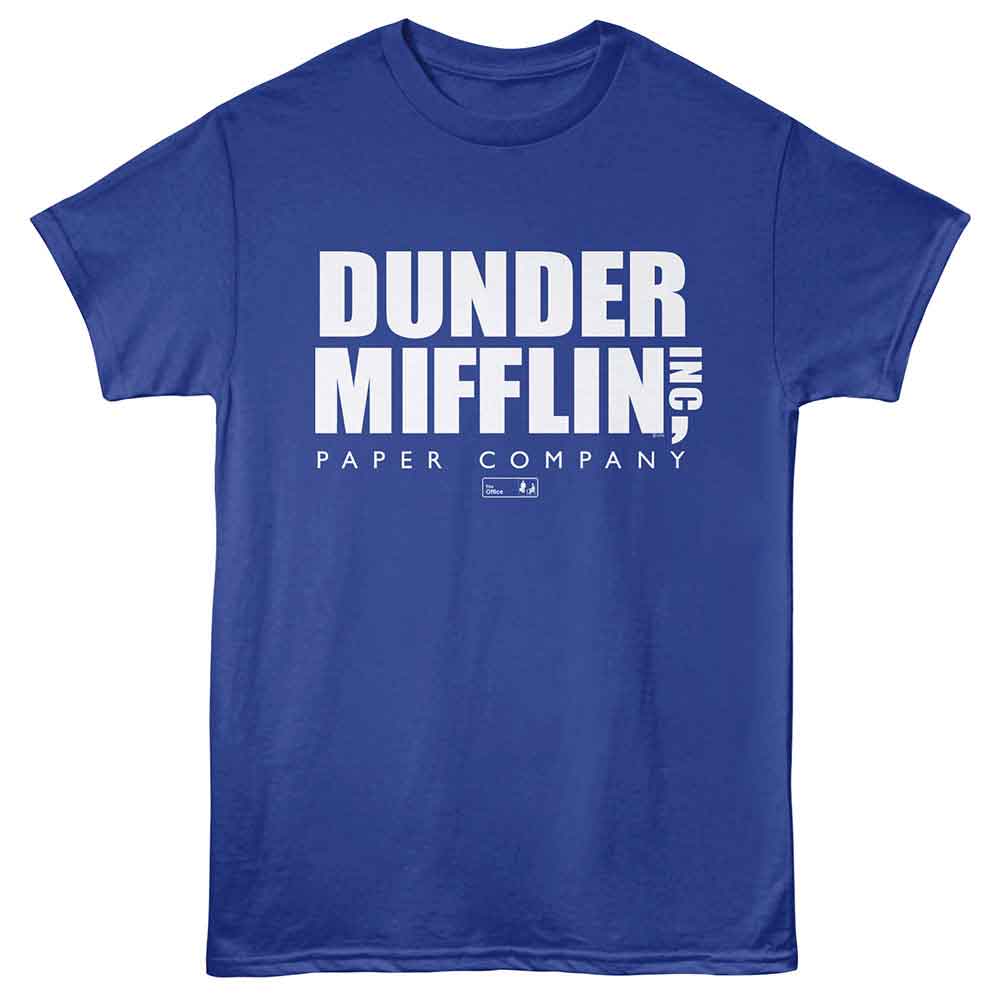 The Office - Dunder Mifflin Logo - Adult Short Sleeve T-Shirt - Royal