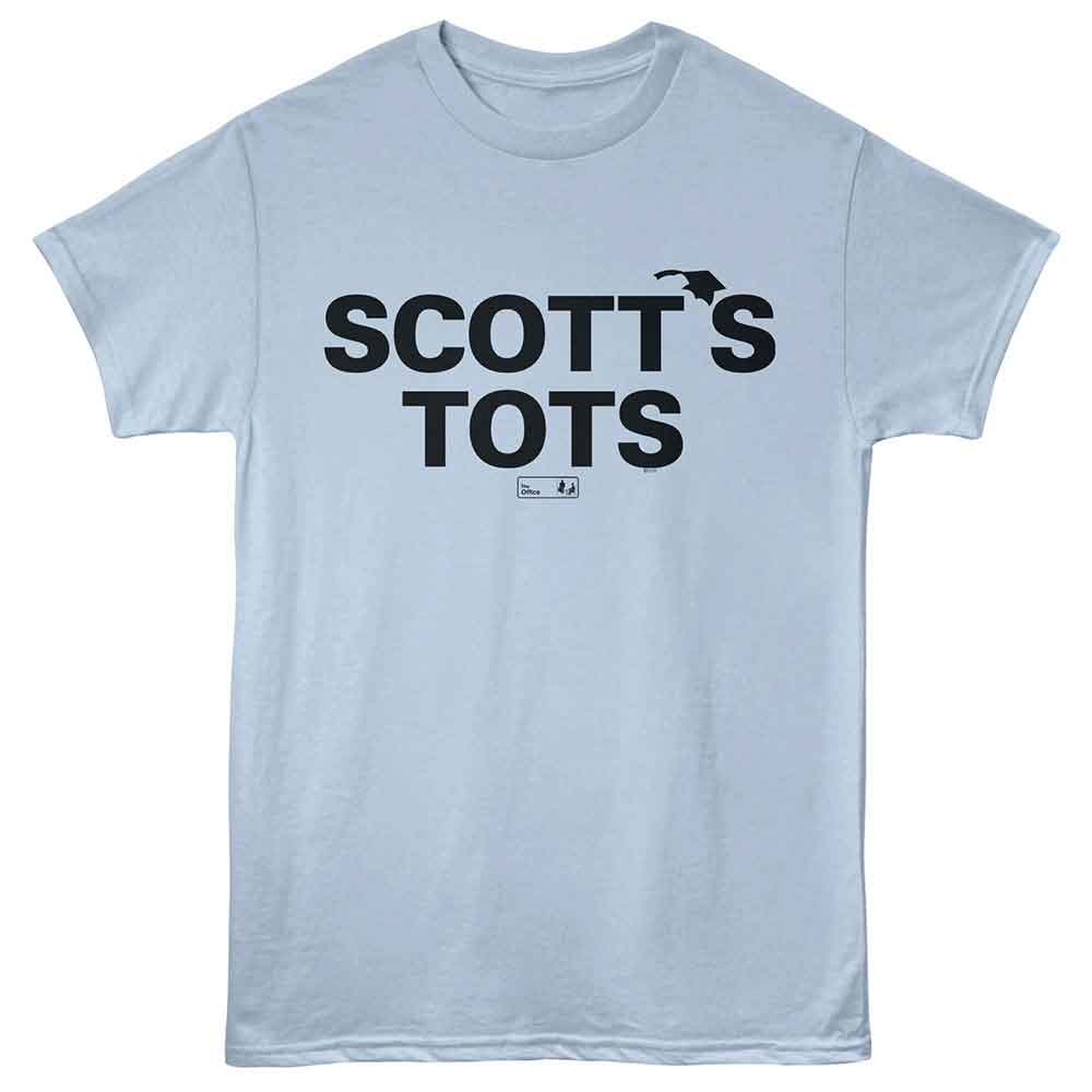 The Office - Scotts Tots - Front Print Adult Short Sleeve T-Shirt - Light Blue