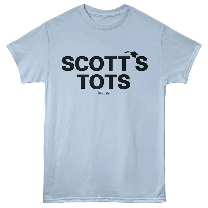 The Office - Scotts Tots - Front Print Adult Short Sleeve T-Shirt - Light Blue