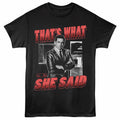 The Office - Thats What She Said - Front Print Adult Short Sleeve Solid T-Shirt - Black