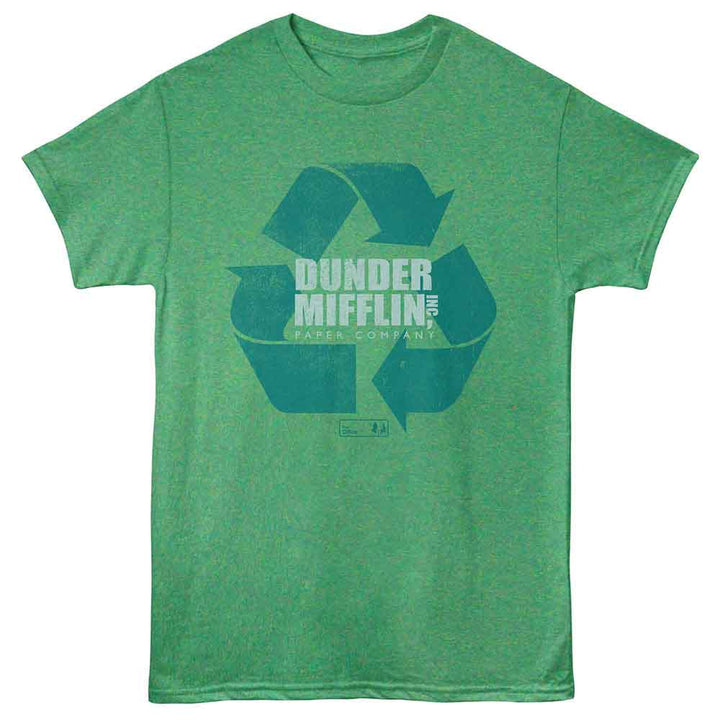 The Office - Dunder Mifflin Recycle - Adult Short Sleeve T-Shirt - Kelly Heather