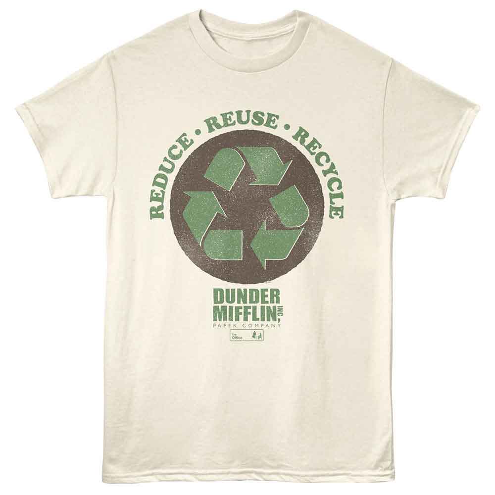 The Office - Reduce Reuse Dunder Mifflin - Adult Short Sleeve T-Shirt - Natural