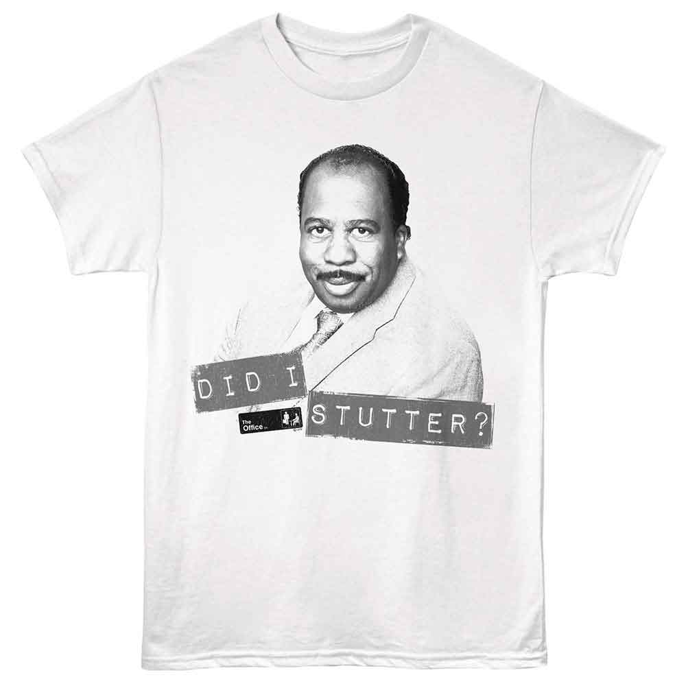 The Office - Did I Stutter - Front Print Adult Short Sleeve T-Shirt - White
