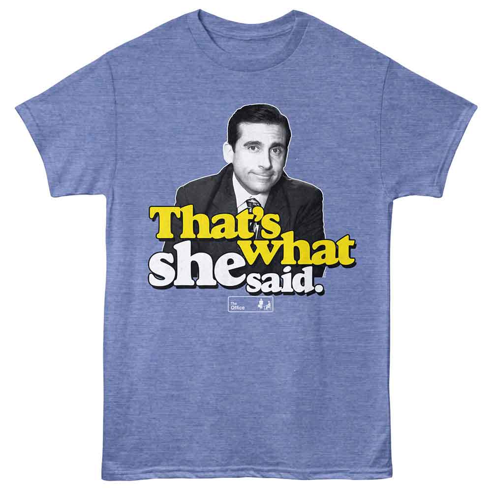 The Office - She Said Smiling - Adult Short Sleeve T-Shirt - Light Blue Heather
