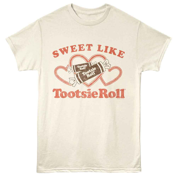 Tootsie Roll - Sweet Like - Licensed Adult Unisex Short Sleeve T-Shirt - Natural