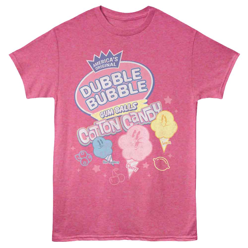 Tootsie Roll - Cotton Candy Gum Balls - Pink - Front Print Heather Adult Unisex Short Sleeve T-Shirt