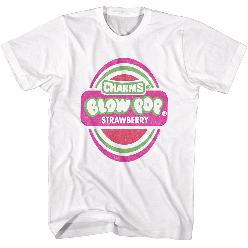Tootsie Roll - Strawberry Blow Pop - American Classics - Solid White Adult Short Sleeve T-Shirt