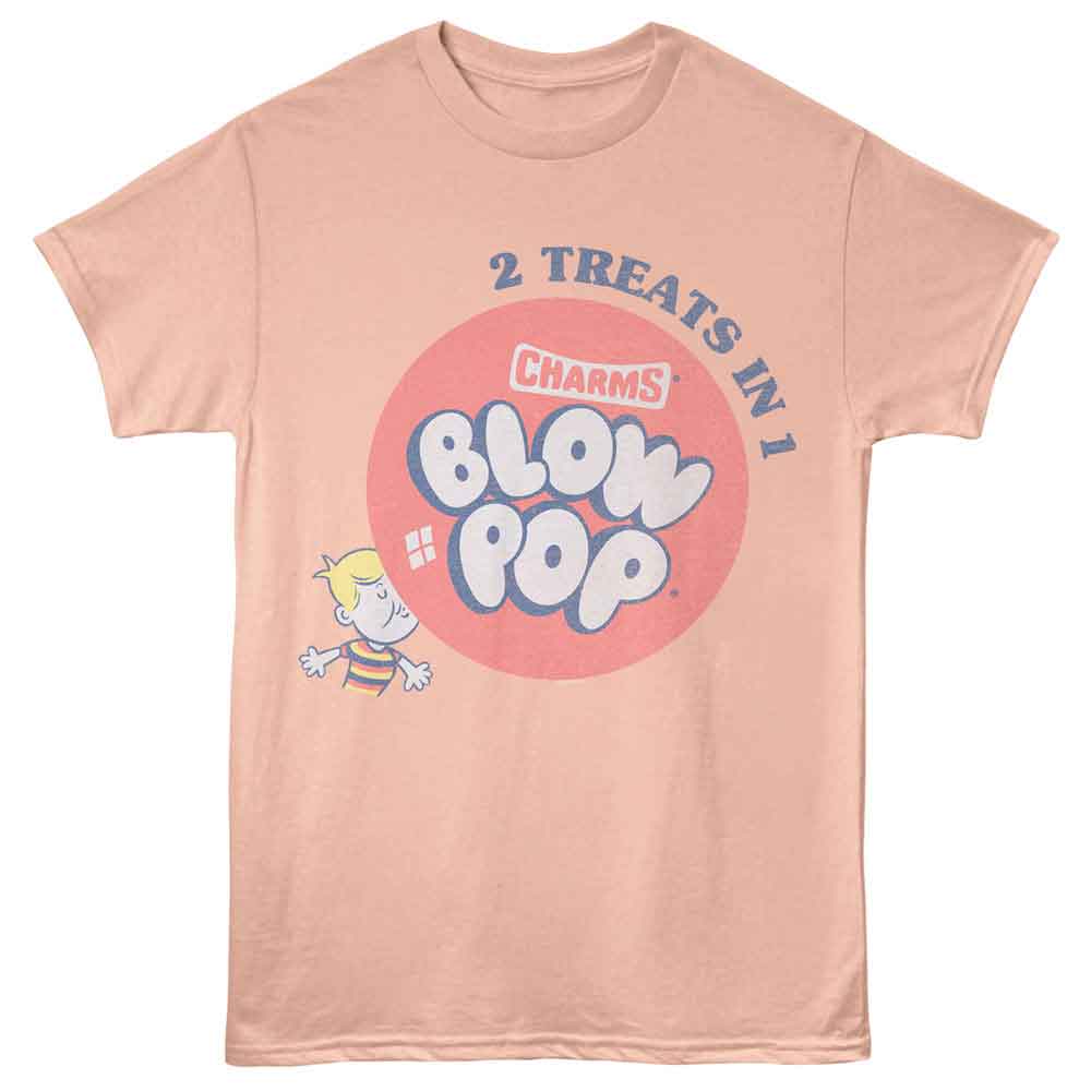 Tootsie Roll - Two In One - Licensed Adult Unisex Short Sleeve T-Shirt - Peach