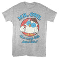 Tootsie Roll - How Many Licks - Front Print Adult Short Sleeve Solid T-Shirt - Gray Heather