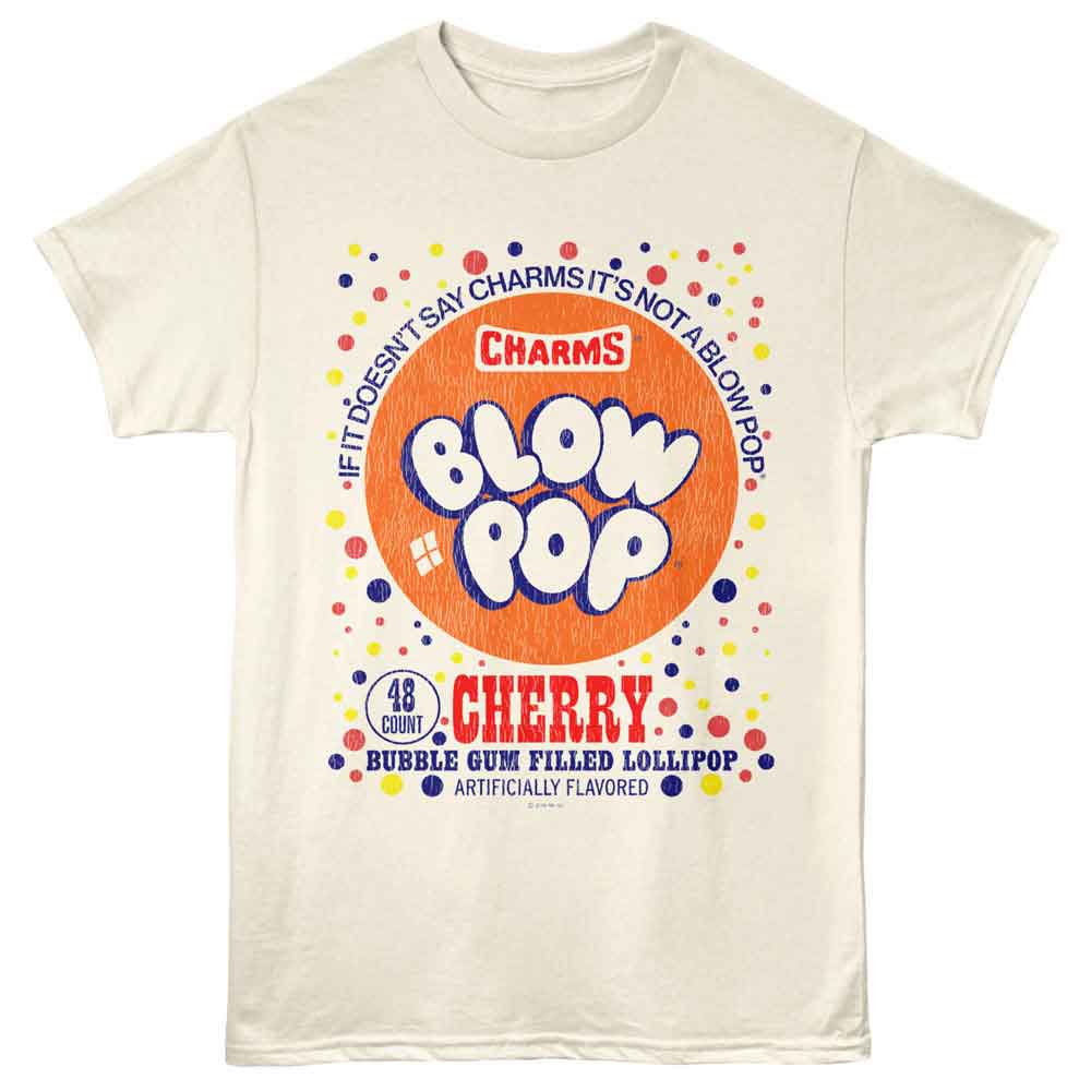 Tootsie Roll - Blow Pop Polka Dot - Licensed Adult Unisex Short Sleeve T-Shirt - Natural