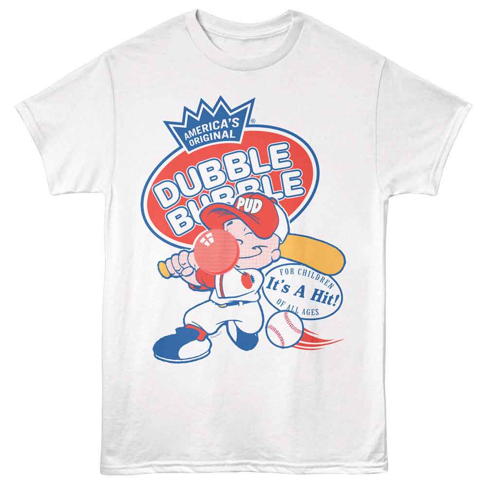 Tootsie Roll - Pud Baseball - Front Print Adult Short Sleeve Solid T-Shirt - White