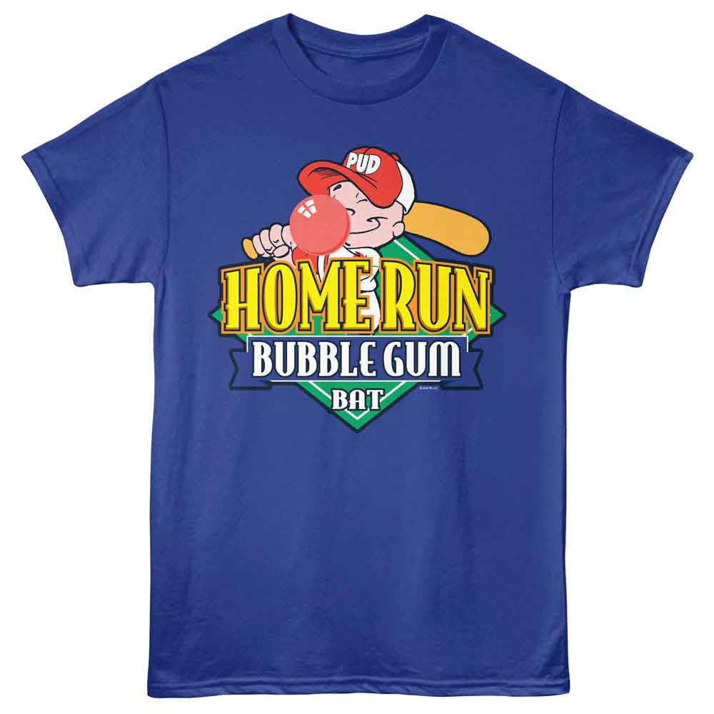Tootsie Roll - Home Run Pud - Front Print Adult Short Sleeve Solid T-Shirt - Royal