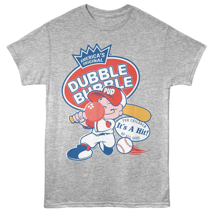 Tootsie Roll - Pud Baseball - Front Print Adult Short Sleeve Solid T-Shirt - Gray Heather