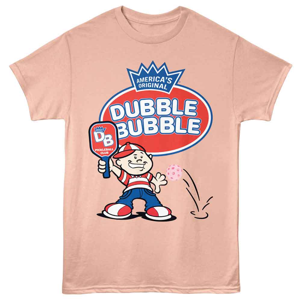 Tootsie Roll - Pickleball Pud - Front Print Adult Short Sleeve Solid T-Shirt - Peach