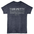 Tom Petty - Stacked Text - Front Print Adult Short Sleeve Heather T-Shirt - Navy Heather