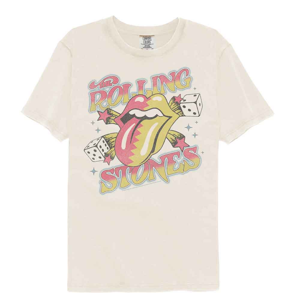 Rolling Stones - Dice And Stars - American Classics - Front Print Ivory Solid Adult Short Sleeve Comfort Color T-Shirt