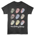 Rolling Stones - Multi Color Tongues - American Classics - Front Print Smoke Solid Adult Short Sleeve T-Shirt