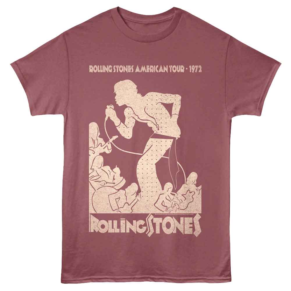 Rolling Stones - American Tour - American Classics - Front Print Rouge Solid Adult Short Sleeve T-Shirt