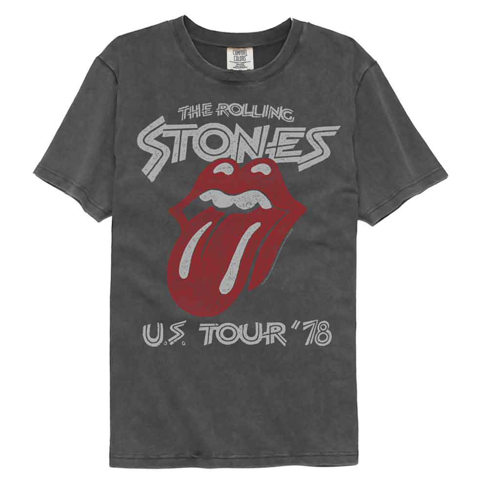 Rolling Stones - Us Tour 78 - American Classics - Front Print Pepper Solid Adult Short Sleeve Comfort Color T-Shirt