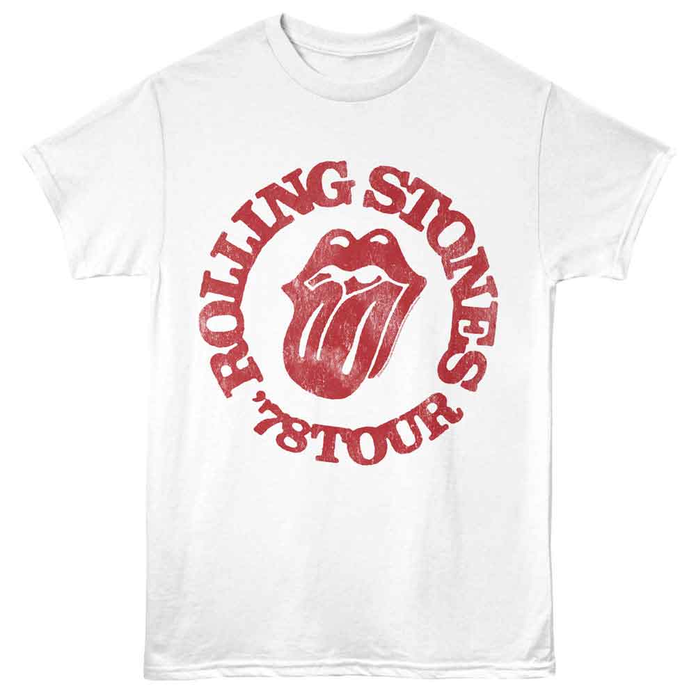 Rolling Stones - Tour 78 - American Classics - Front Print White Solid Adult Short Sleeve T-Shirt